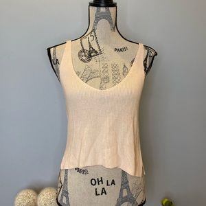 Forever 21 - Women’s Soft Pink V-Neck, Knit Crop Tank Top.